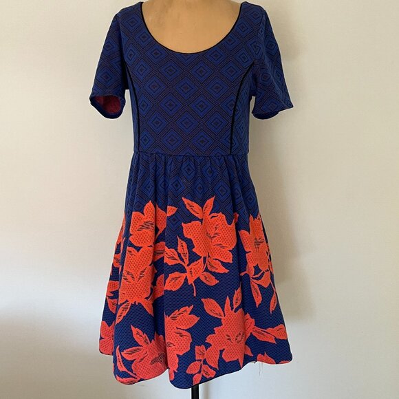 Anthropologie HD in Paris Dress in Coral and Blue - Size MP - Picture 4 of 15